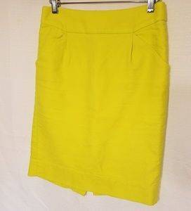 Yellow fitted straight skirt